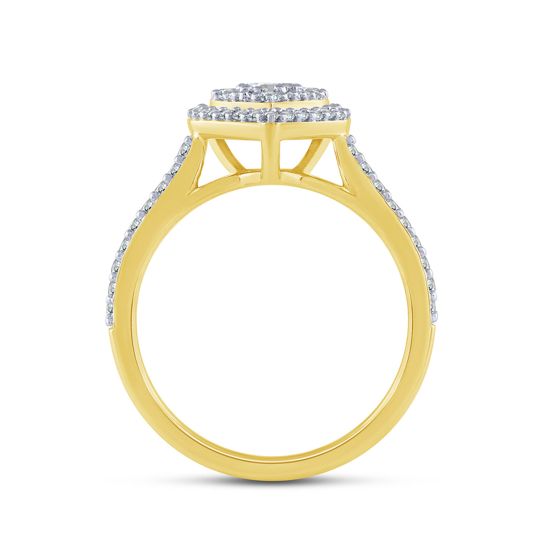 10K Yellow Gold 0.75 ctw Lab-Grown Diamond Heart Bridal Set