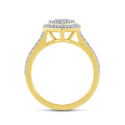 10K Yellow Gold 0.75 Ctw Lab-Grown Diamond Heart Bridal Set