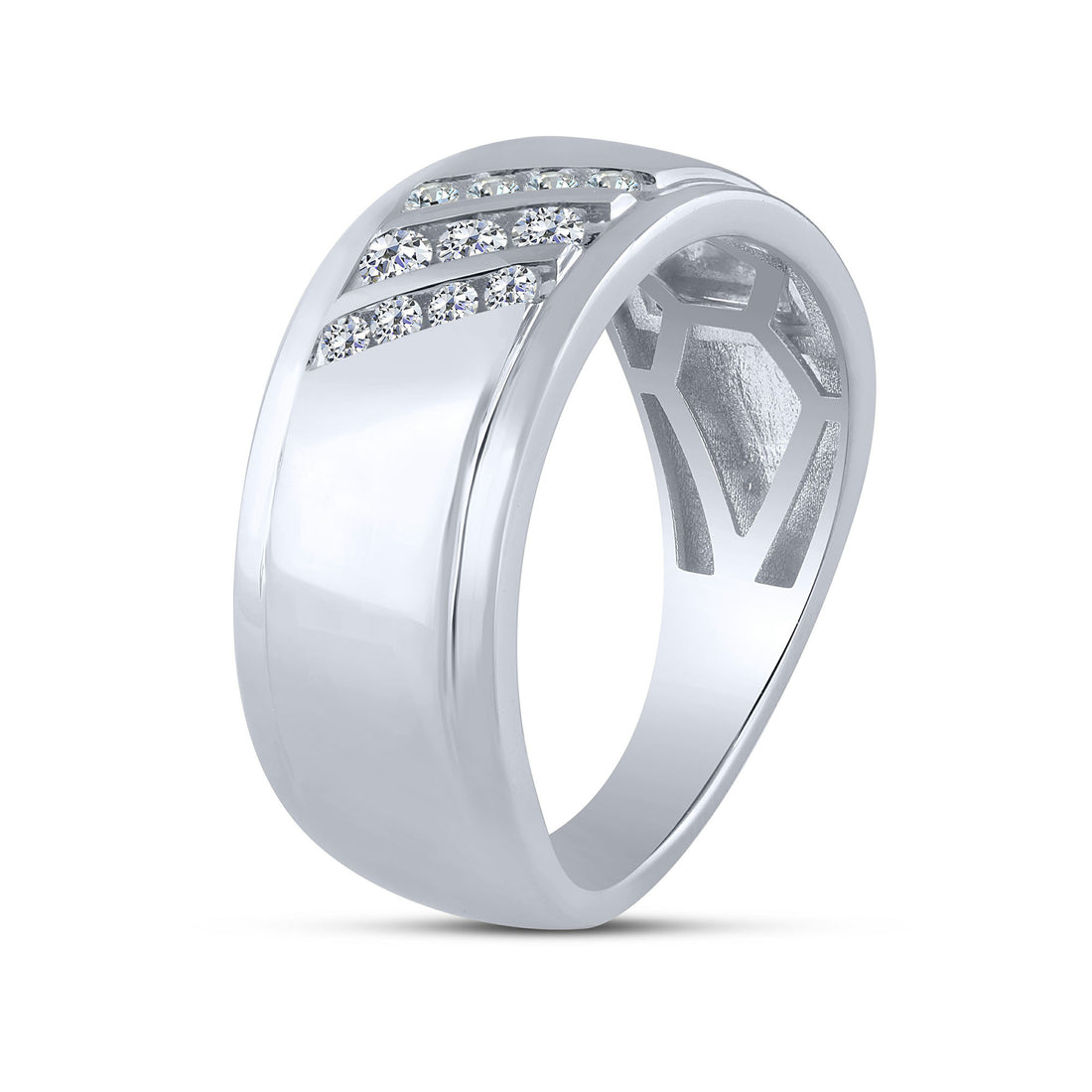 10K White Gold 0.25 ctw Lab Grown Diamond Mens Band