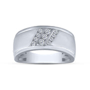 10K White Gold 0.25 CTW Lab-Grown Diamond MENS BAND