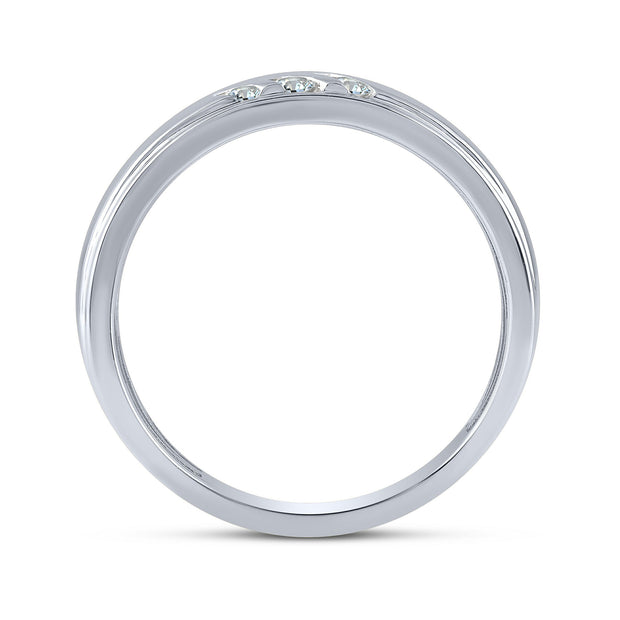 10K White Gold 0.25 CTW Lab-Grown Diamond MENS BAND