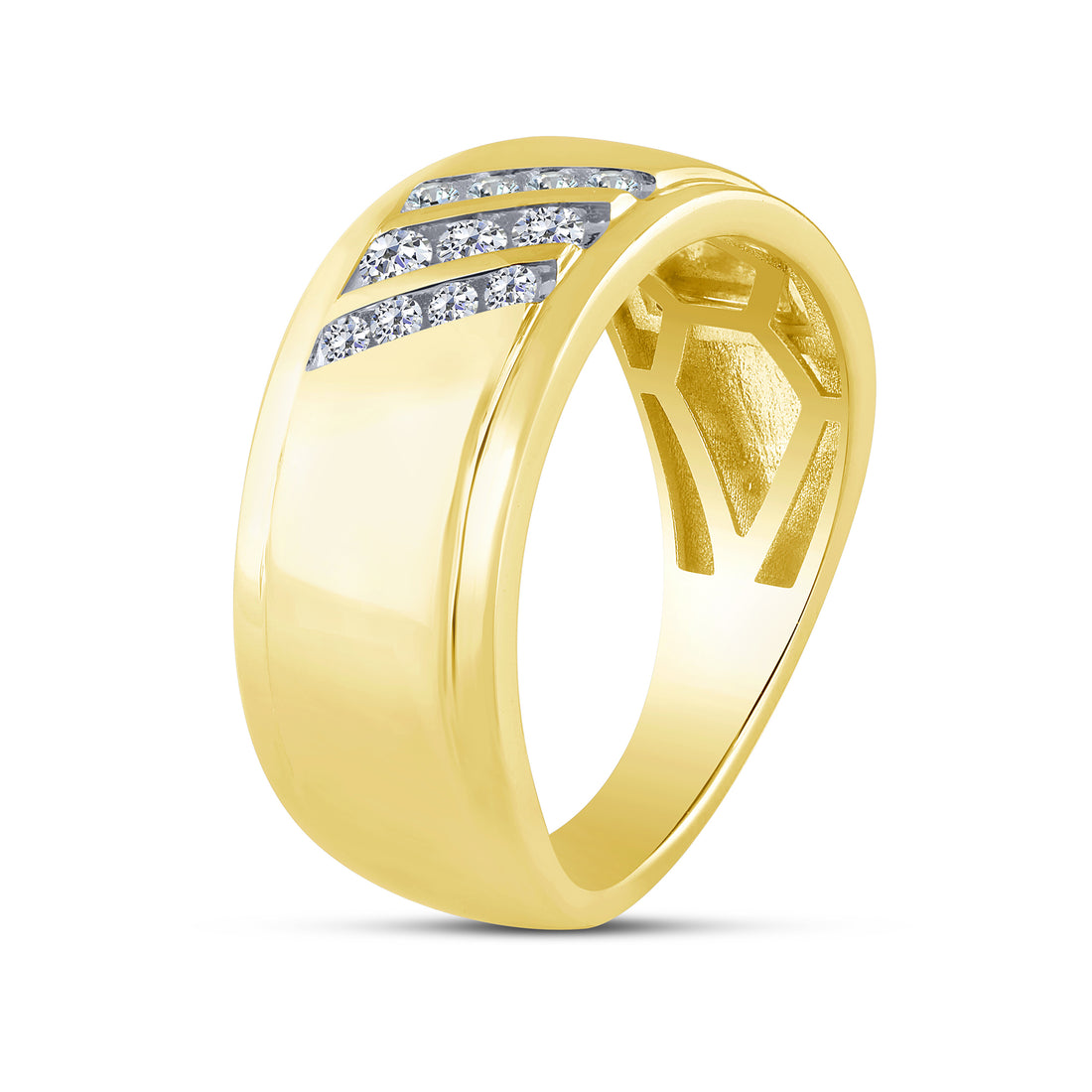 10K Yellow Gold 0.25 ctw Lab Grown Diamond Men'S Band