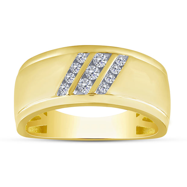 10K Yellow Gold 0.25 CTW Lab-Grown Diamond Men's Band