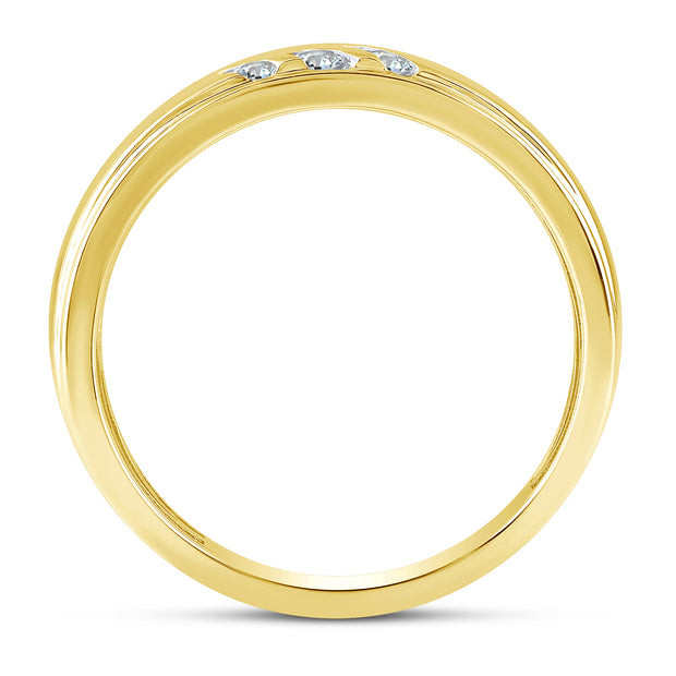 10K Yellow Gold 0.25 CTW Lab-Grown Diamond Men's Band