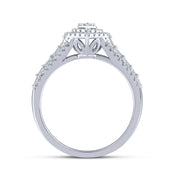 10K White Gold 0.50 Ctw Lab-Grown Diamond Heart Bridal Set