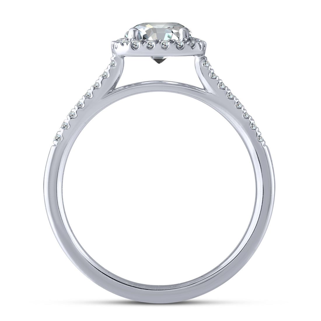 10K White Gold 1.02 ctw Lab-Grown Round Diamond Bridal Set