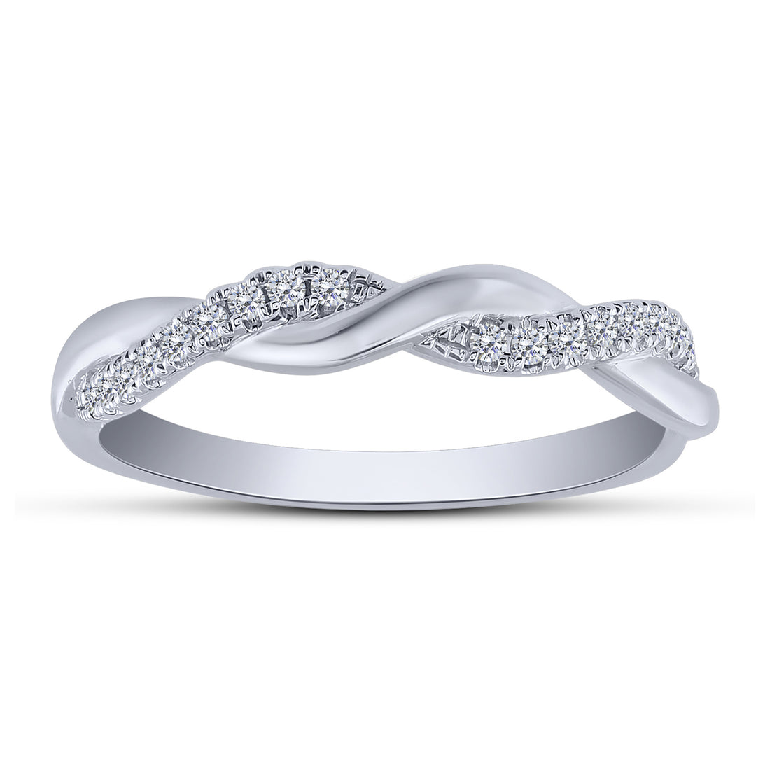 10K White Gold 1.02  ctw Lab-Grown Diamond Round Twisted Bridal Set