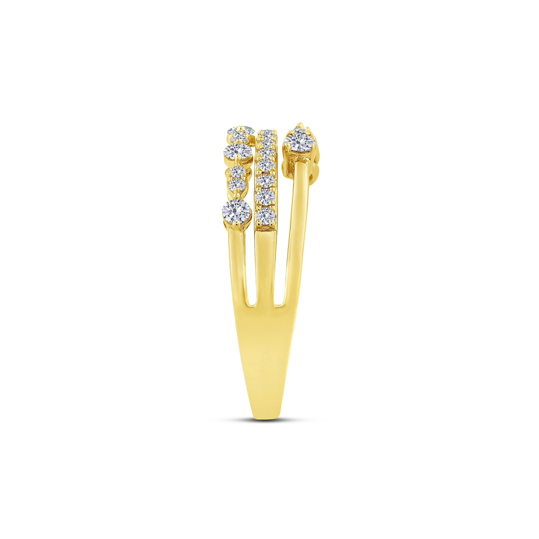14K Yellow Gold Lab-Grown  0.50 ctw Round  Diamond Fashion Band