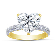 14K Yellow Gold 3.85 Ctw Lab-Grown Diamond Heart Engagement Ring