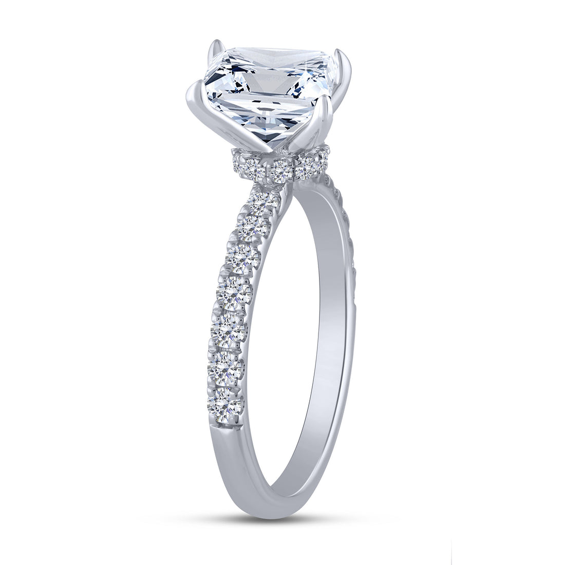 14K White Gold 2.64 ctw Lab-Grown Diamond Princess Engagement Ring