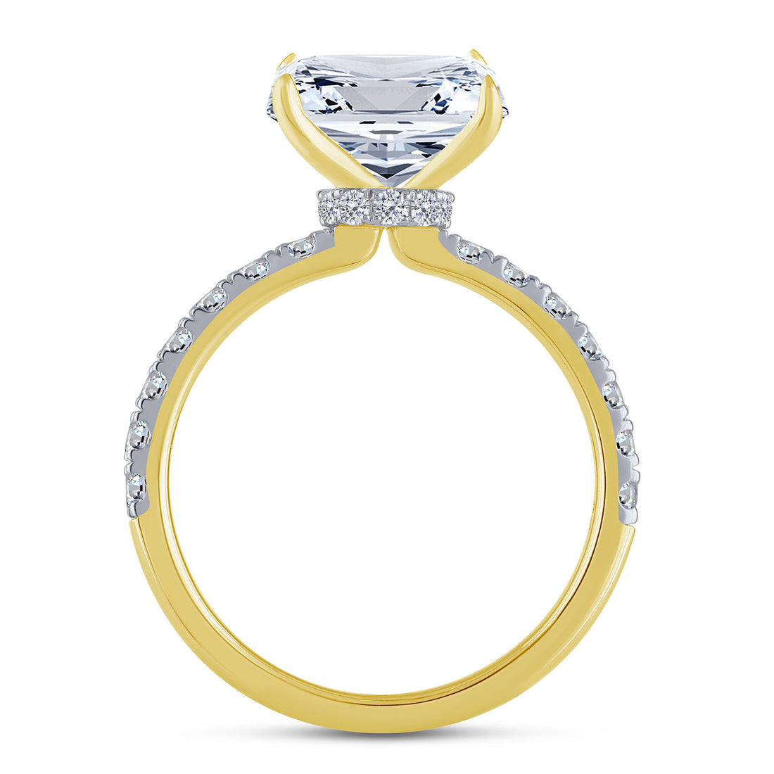 14K Yellow Gold 2.64 ctw Lab-Grown Diamond Princess Engagement Ring