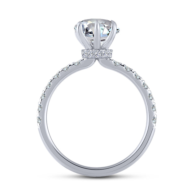 14K White Gold 2.59 Ctw Lab-Grown Diamond Marquise Engagement Ring