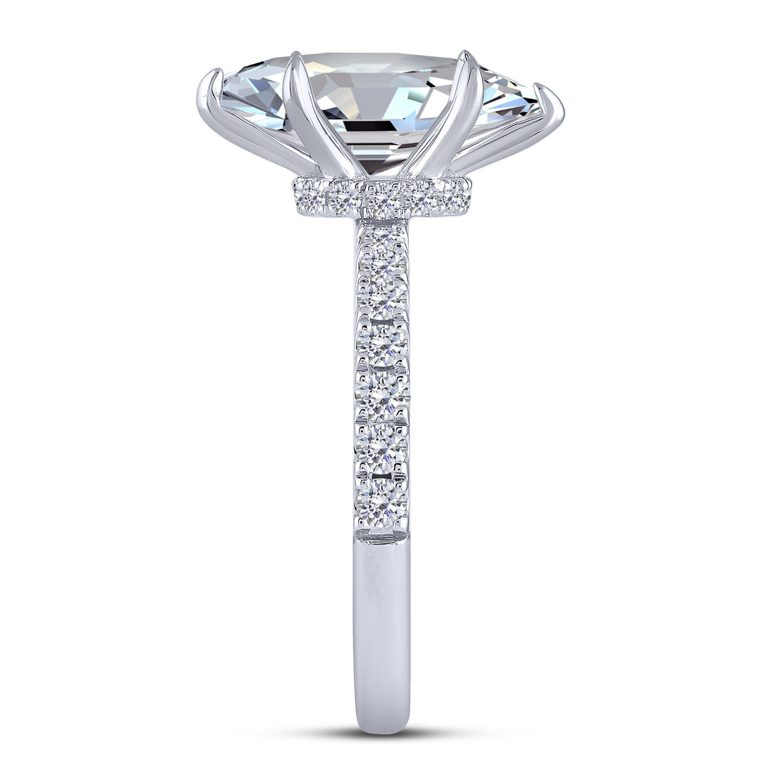 14K White Gold 2.59 ctw Lab-Grown Diamond Marquise Engagement Ring