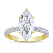 14K Yellow Gold 2.60 Ctw Lab-Grown Diamond Marquise Engagement Ring