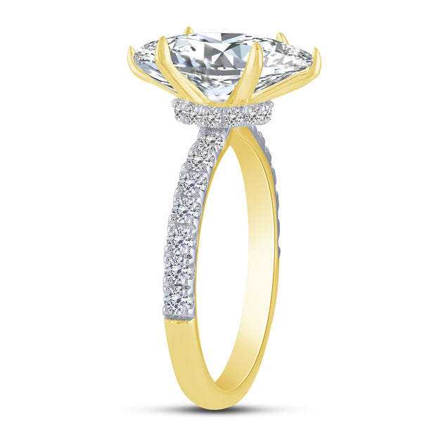 14K Yellow Gold 2.60 Ctw Lab-Grown Diamond Marquise Engagement Ring