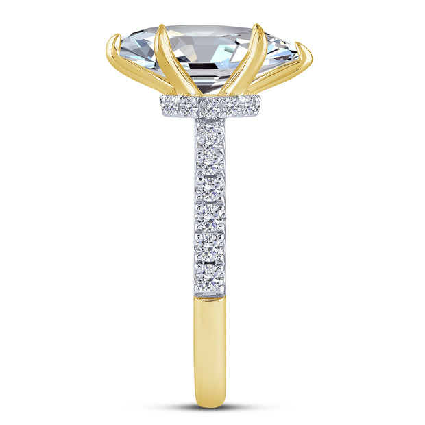 14K Yellow Gold 2.60 Ctw Lab-Grown Diamond Marquise Engagement Ring