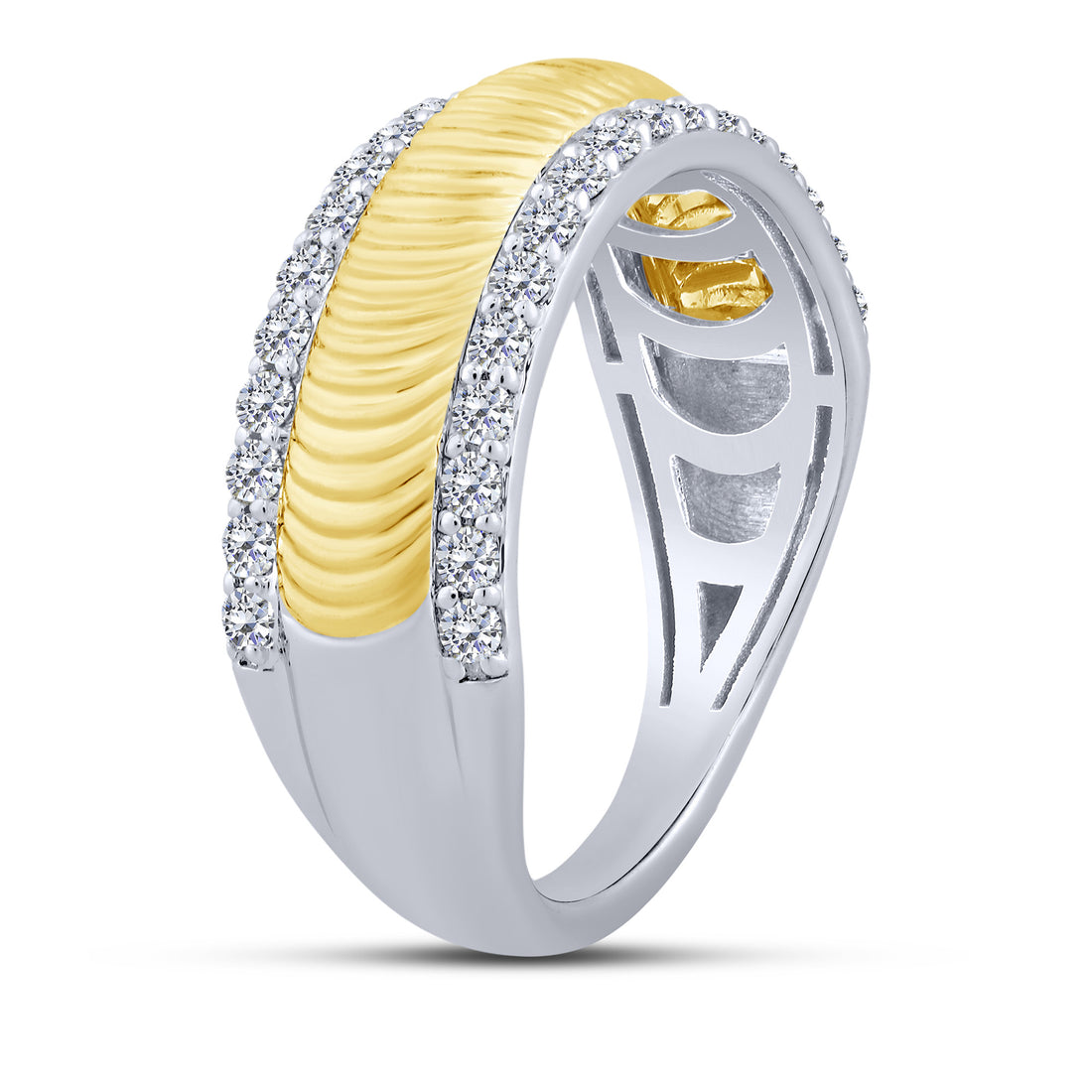10K Two Tone 0.50 Ctw Lab-Grown Diamond Band