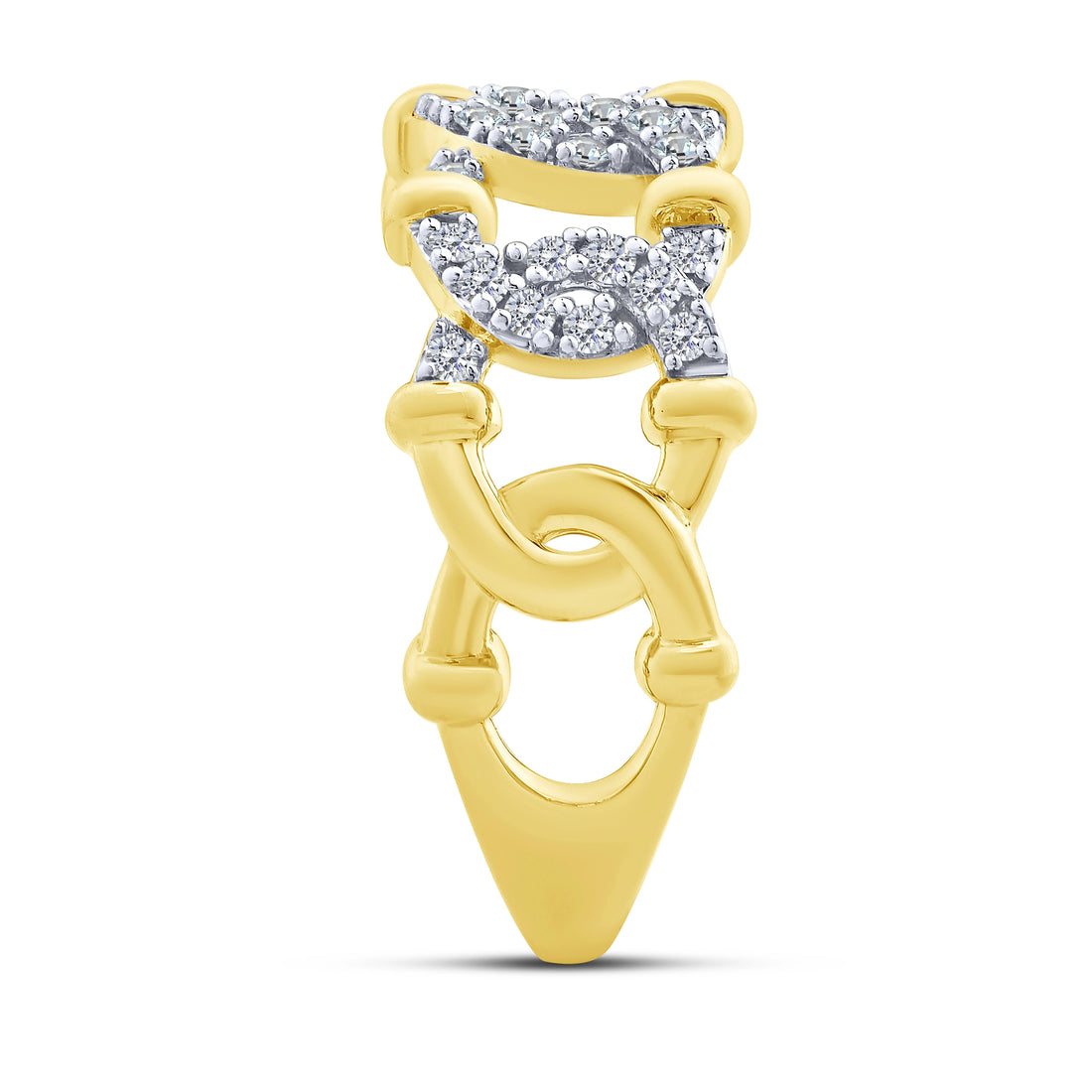 10K Yellow Gold Lab-Grown  0.33 ctw Round Diamond Fashion Band