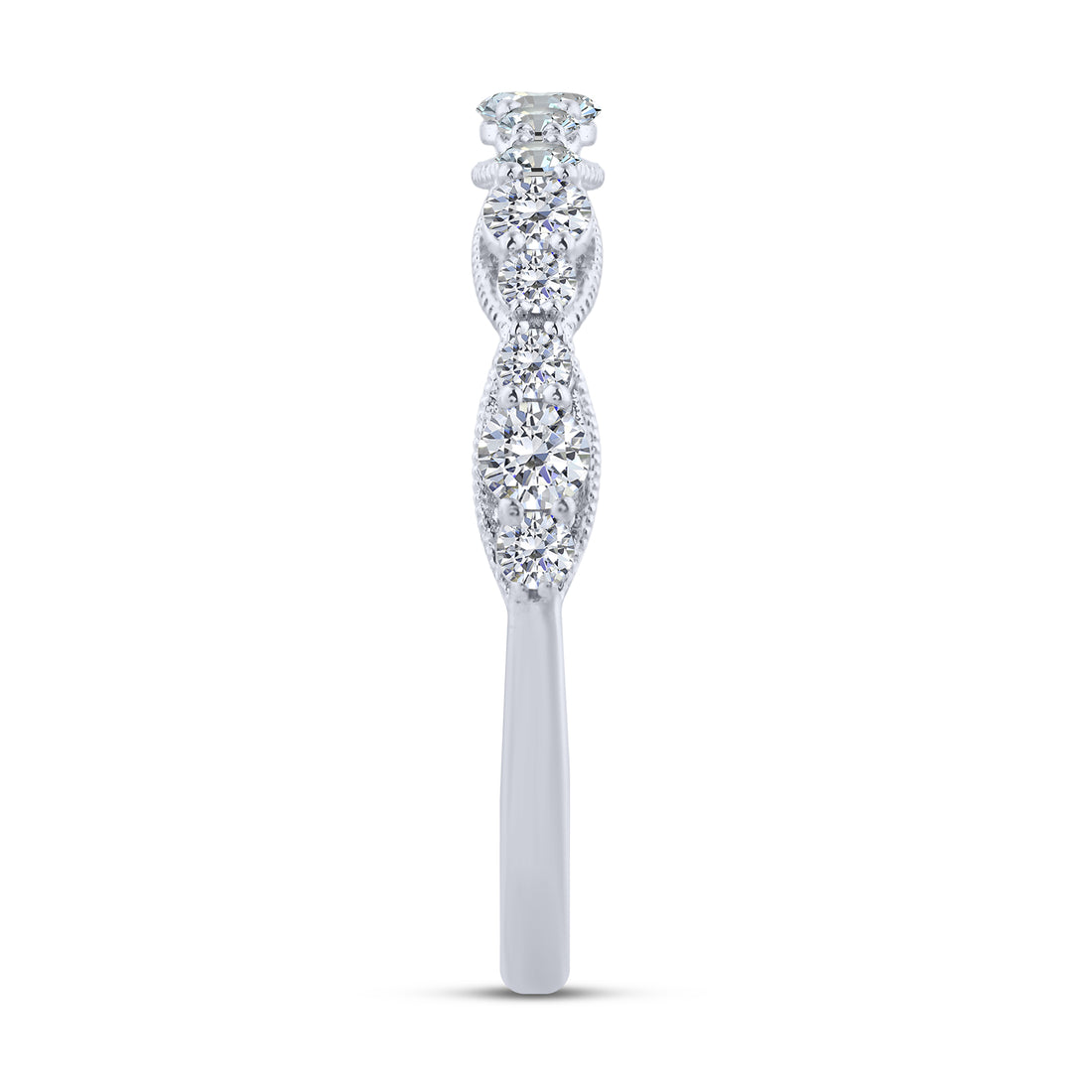 10K White Gold Lab-Grown  0.50 ctw Round Diamond Band