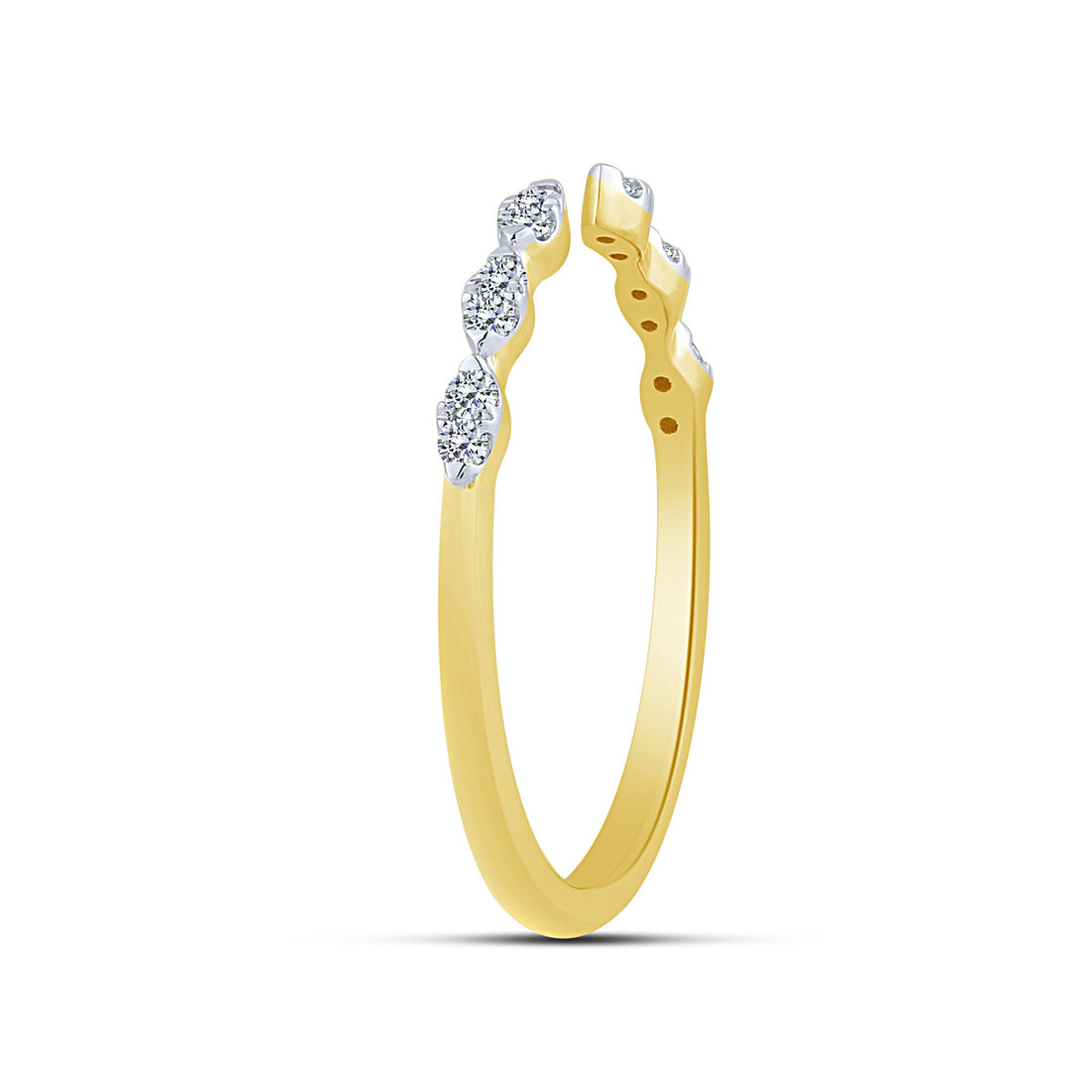 14K Yellow Gold 0.12 Ctw Lab-Grown Diamond Fashion Band
