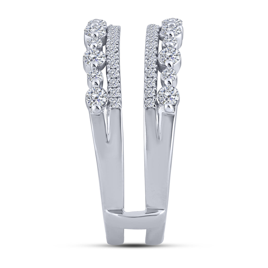 14K White Gold Lab-Grown  0.75 ctw Round Diamond Insert Ring Guard