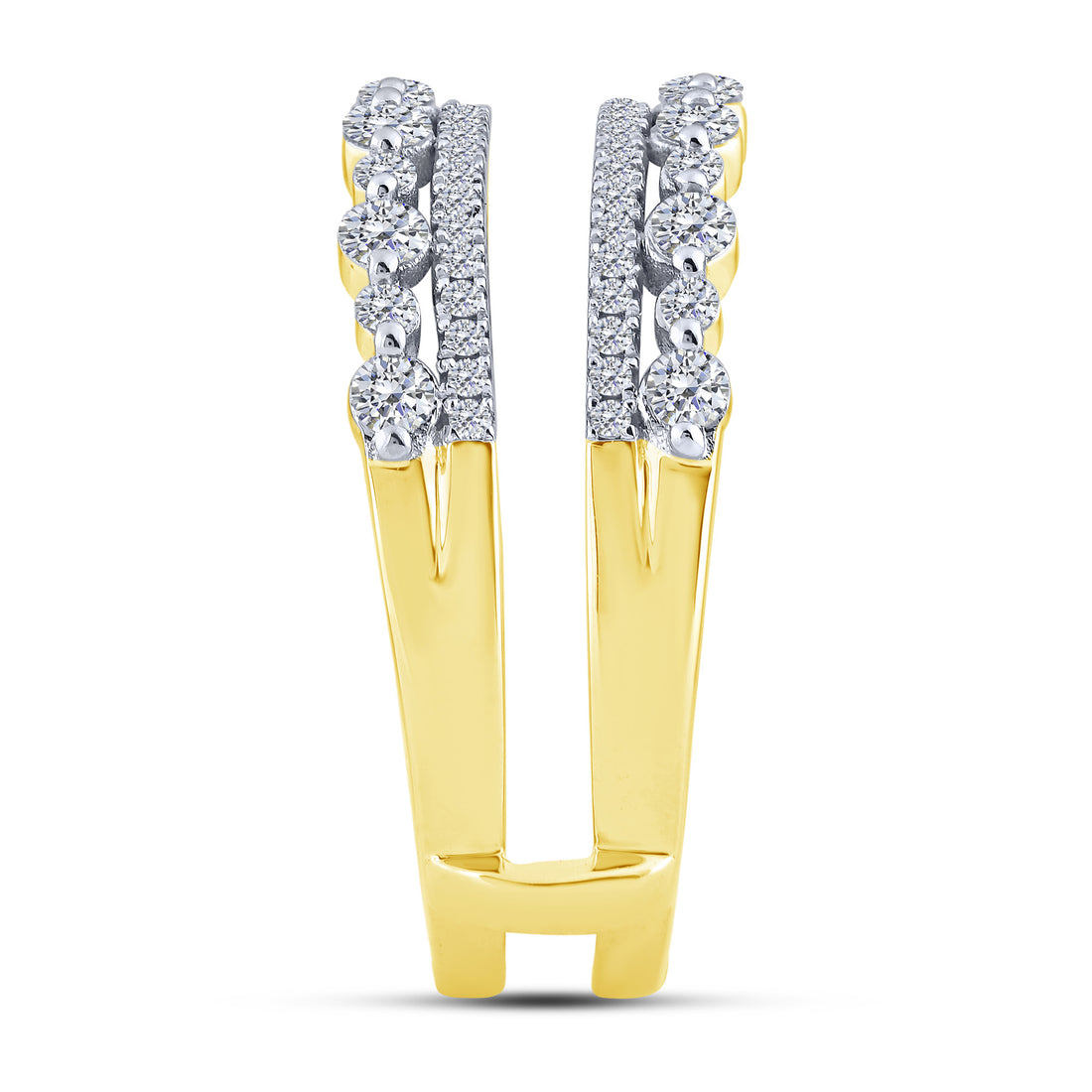 14K Yellow Gold Lab-Grown  0.75 ctw Round Diamond Insert Ring Guard