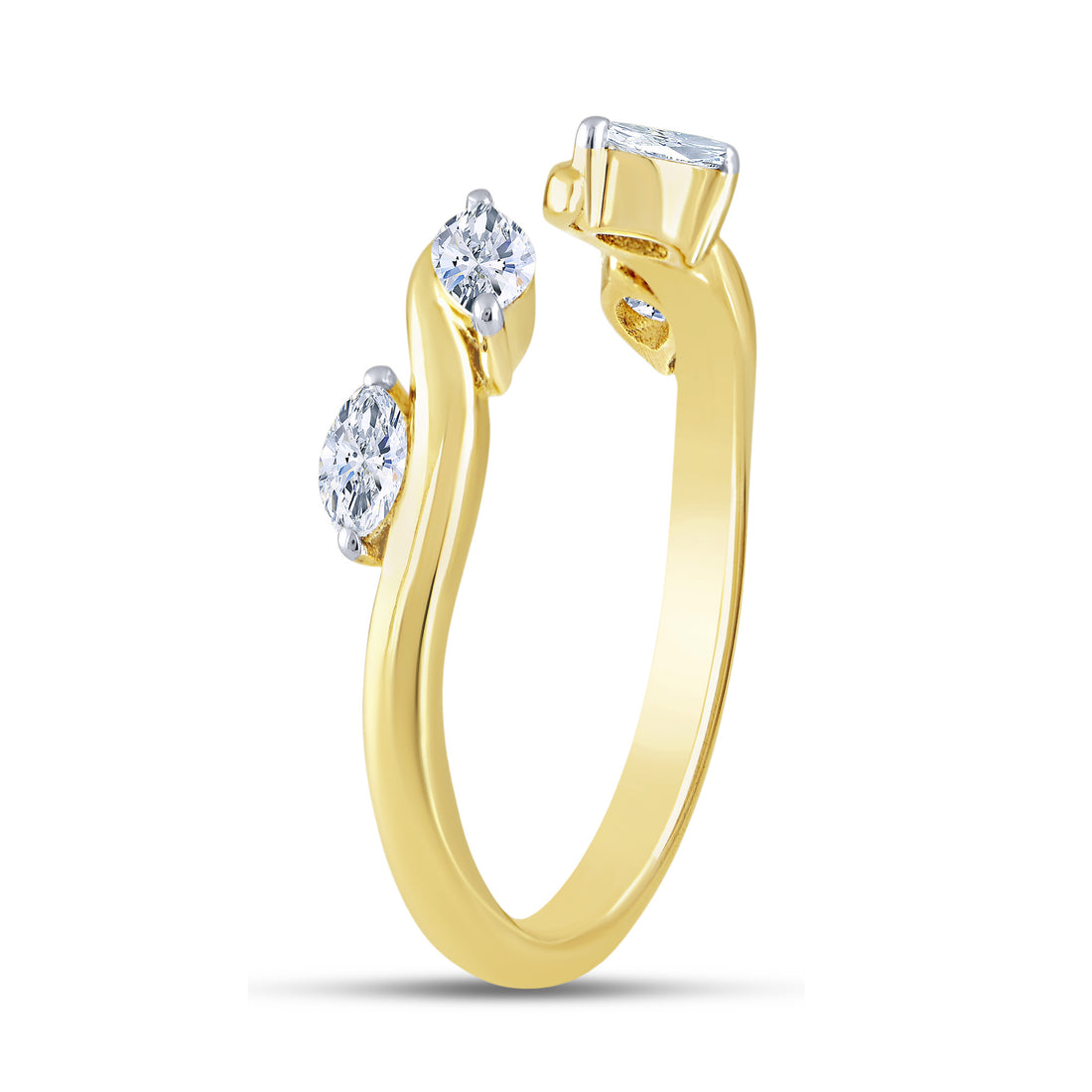 10K Yellow Gold 0.36 Ctw Lab-Grown Diamond Marquise Band