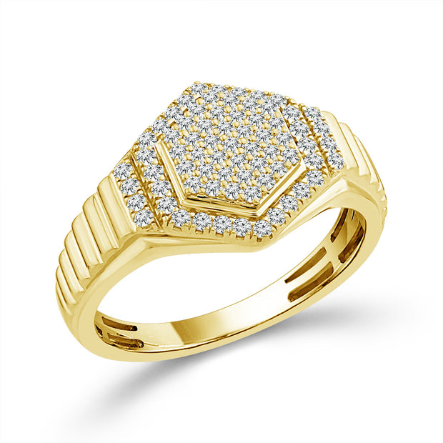 10k Yellow Gold Diamond 0.50 ctw Men's Ring