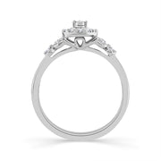10K White Gold 0.20 CTW Diamond Pear Promise Ring