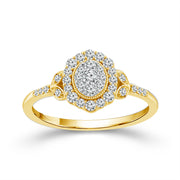 10K Yellow Gold 0.33 Ctw Diamond Oval Promise Ring