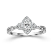 10k White Gold Diamond 0.17 ctw Promise Ring