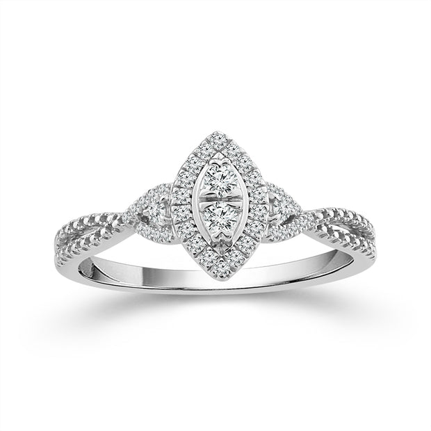10k White Gold Diamond 0.17 ctw Promise Ring
