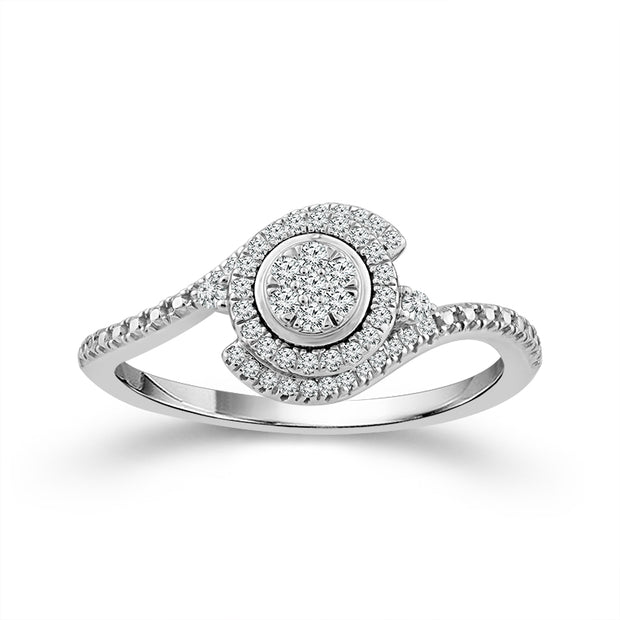 10k White Gold 0.17 ctw Diamond Promise Ring
