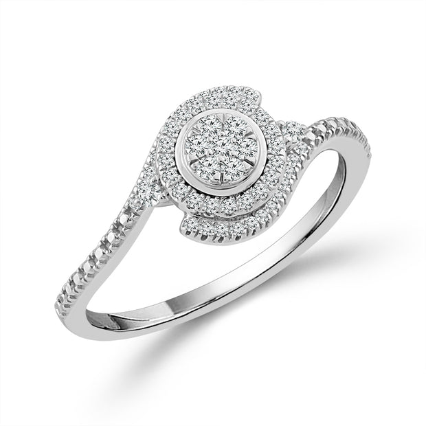 10k White Gold 0.17 ctw Diamond Promise Ring