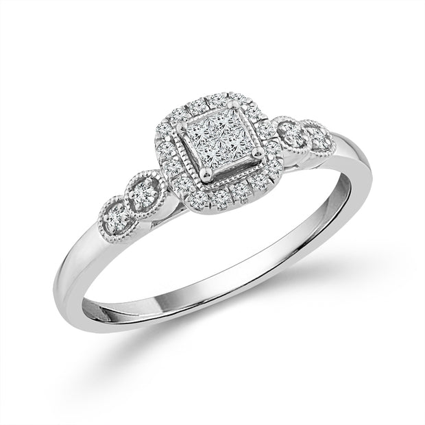 10K White Gold Diamond 0.20 ctw Promise Ring