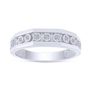 10K White Gold 0.13 Ctw 11 Diamond Men's Band