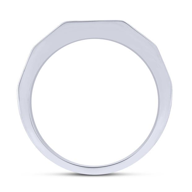 10K White Gold 0.13 Ctw 11 Diamond Men's Band