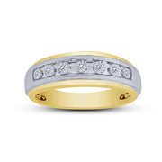 14K Two Tone 0.21 Ctw Diamond Men's Band