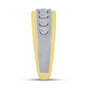 14K Two Tone 0.21 Ctw Diamond Men's Band