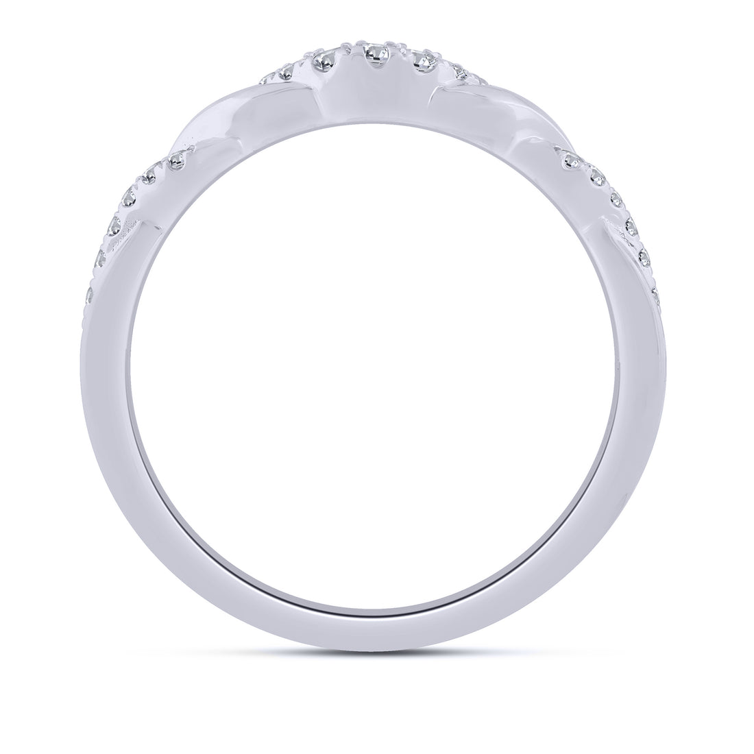 14K White Gold 0.15 ctw Diamond Band