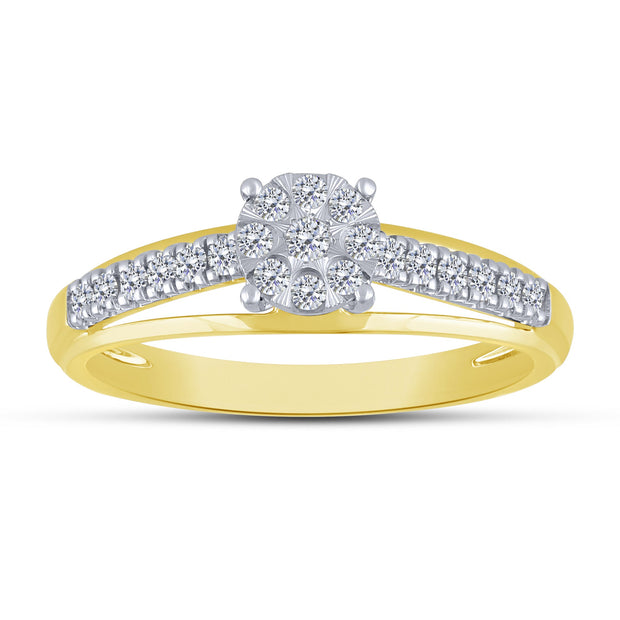 10K Yellow Gold 0.25 Ctw Diamond Promise Ring