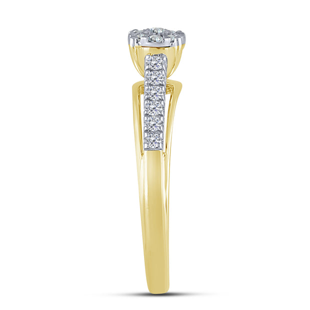 10K Yellow Gold 0.25 Ctw Diamond Promise Ring