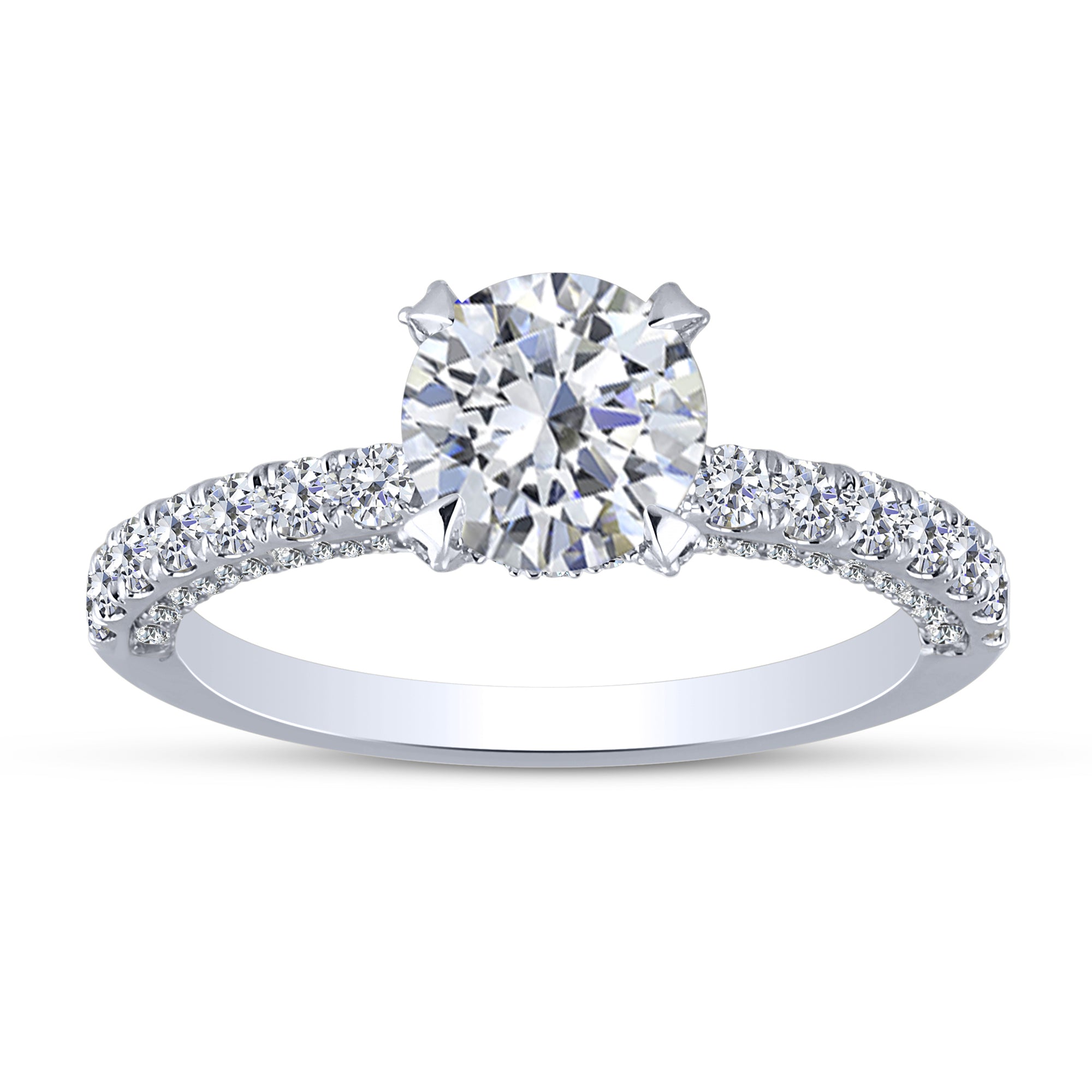 14K White Gold 2.00 ctw Round Lab-Grown Diamond Engagement Ring ...