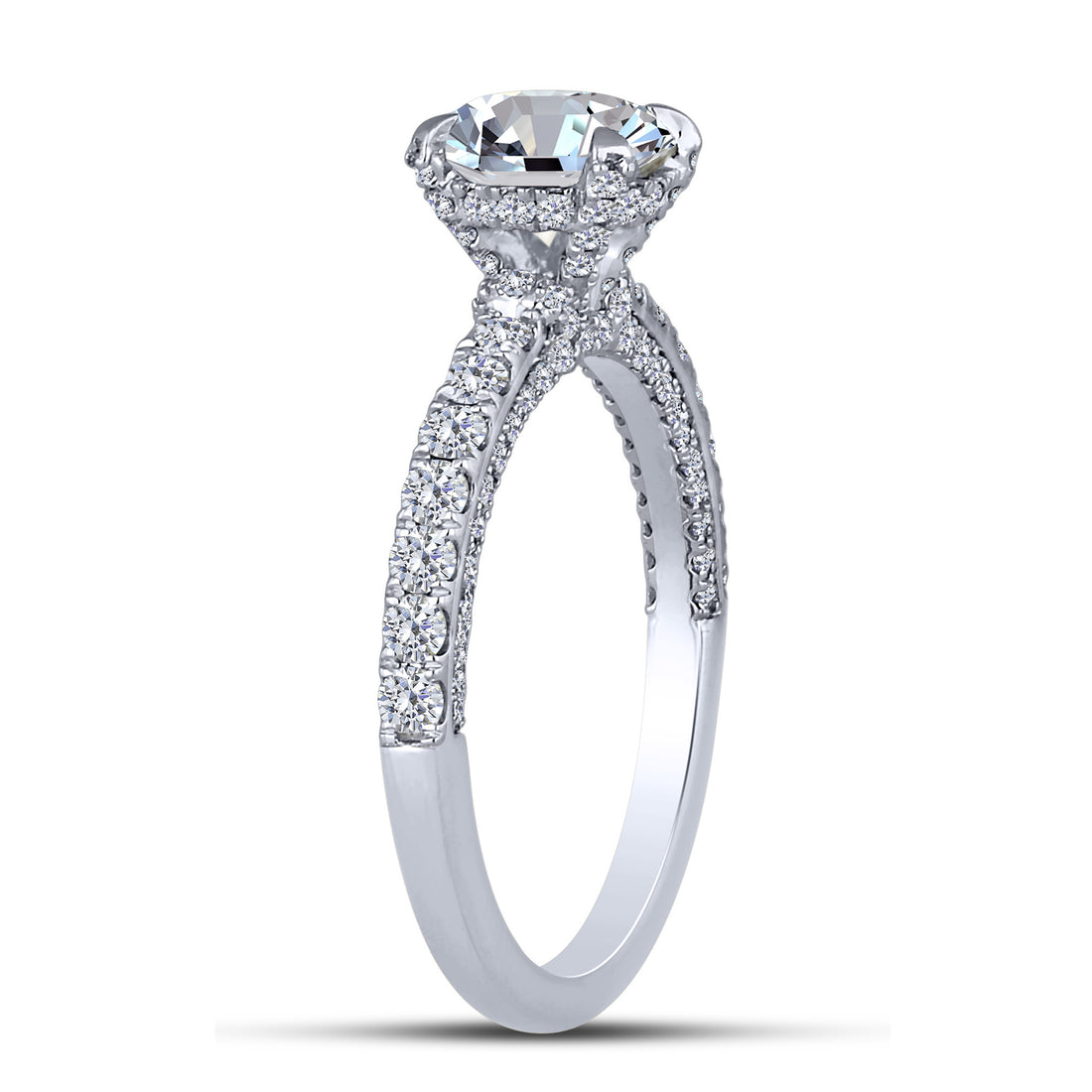 14K White Gold 2.00 ctw Round Lab-Grown Diamond Engagement Ring