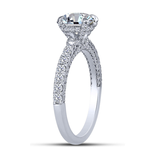 14K White Gold 2.00 Ctw Round Lab-Grown Diamond Engagement Ring