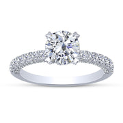 14K White Gold 2.00 Ctw Round Lab-Grown Diamond Engagement Ring