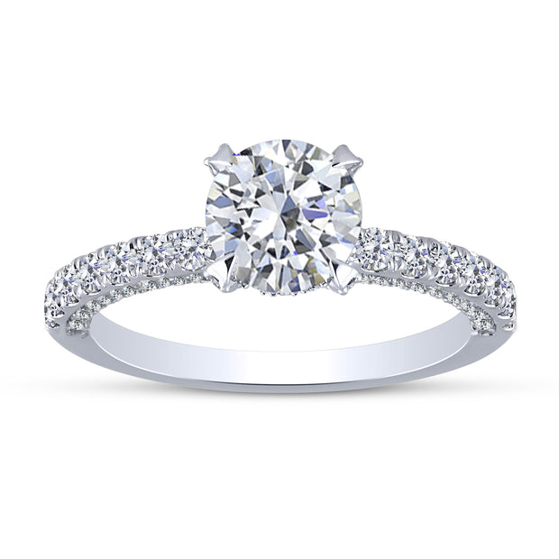 14K White Gold 2.00 Ctw Round Lab-Grown Diamond Engagement Ring