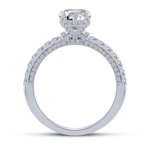 14K White Gold 2.00 Ctw Round Lab-Grown Diamond Engagement Ring