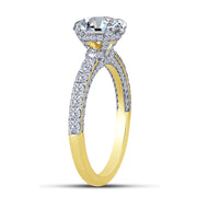 14K Yellow Gold 2.00 Ctw Round Lab-Grown Diamond Engagement Ring