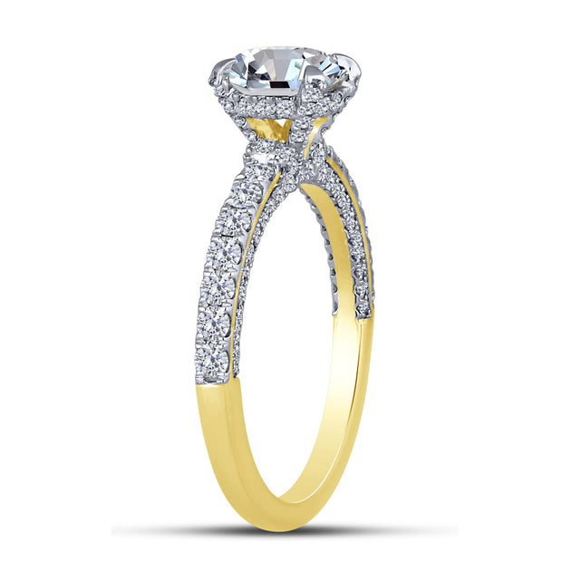 14K Yellow Gold 2.00 Ctw Round Lab-Grown Diamond Engagement Ring